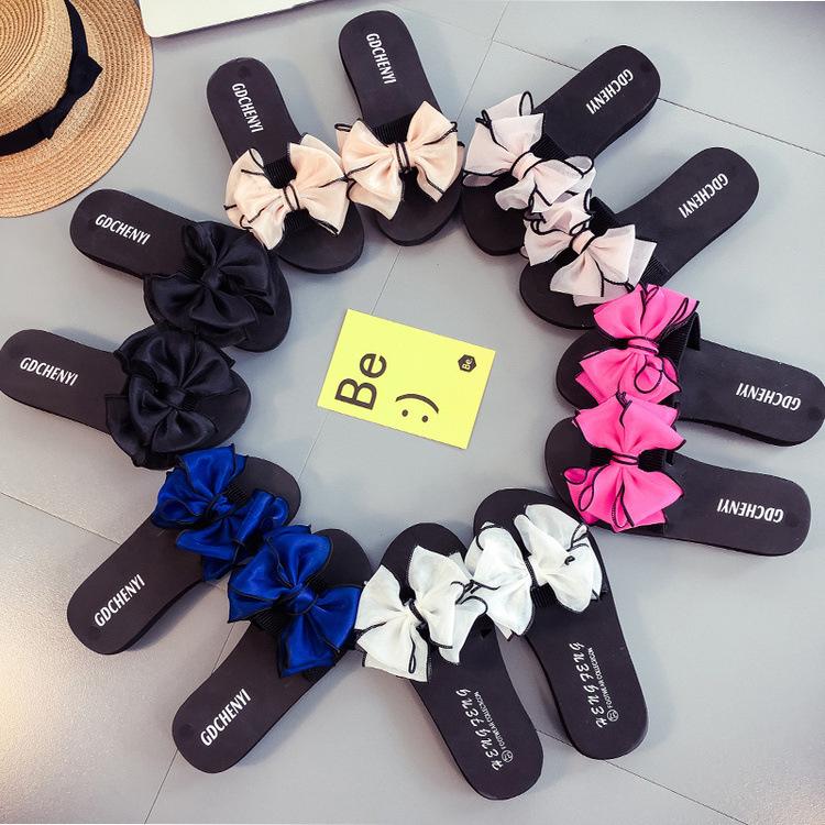 Women Open Toe Sandals Flats Summer Butterfly Flower Sandals