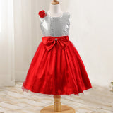 Toddler Girls Sequin Gown Dress Bowknot Girls One-Piece Dress Wedding Dress Dress Princess Children Shirt