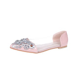 Nude Strappy Block Heels Transparent Women's Shoes