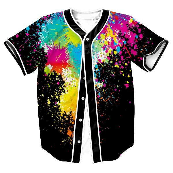Baggy Baseball Jersey Short Sleeve 3D Printed Fashion Baseball Uniform