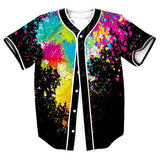 Baggy Baseball Jersey Short Sleeve 3D Printed Fashion Baseball Uniform