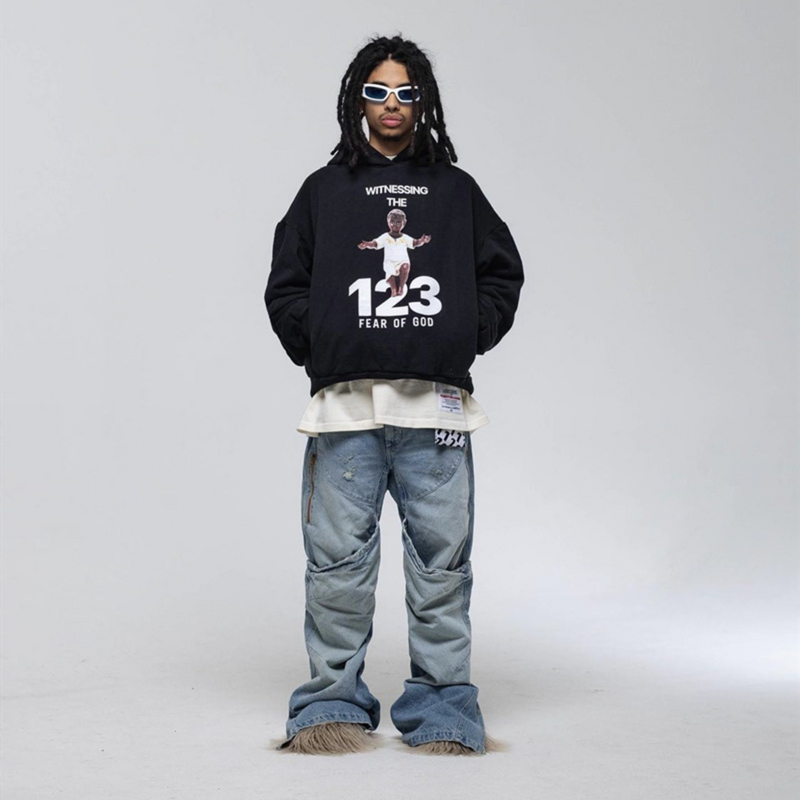 Rrr123 Hoodie Little Angel Hooded Sweater Loose Casual Hoodie