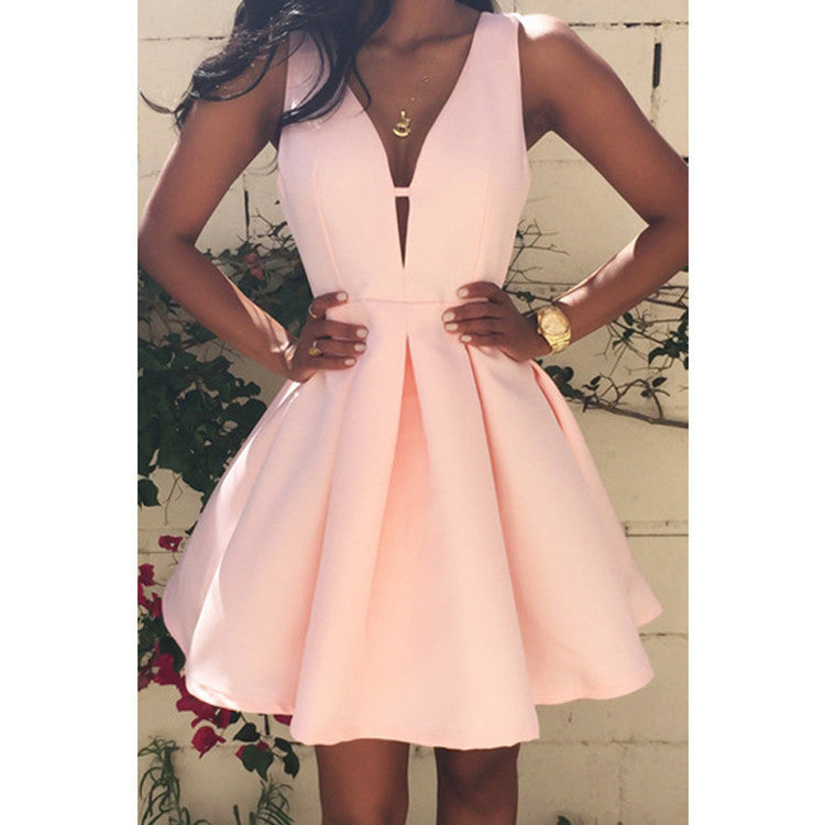 Home Dresses Sleeveless Pink Sexy Fashion Dress