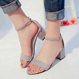 Nude Strappy Block Heels