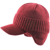 Mens Winter Hats Knitted Hat Men's plus Fluff Hat Winter Sleeve Cap