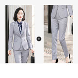 Women's Autumn Uniform Designs Formal Style Office Lady Bussiness Attire Work Suit Women's Suit Gray Suit