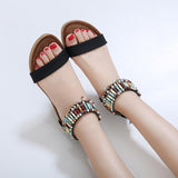 Fancy Sandals Large Size Wedge Retro Roman Sandals