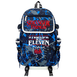 Stranger Things Backpack Printed Backpack USB Charging Schoolbag Computer Bag