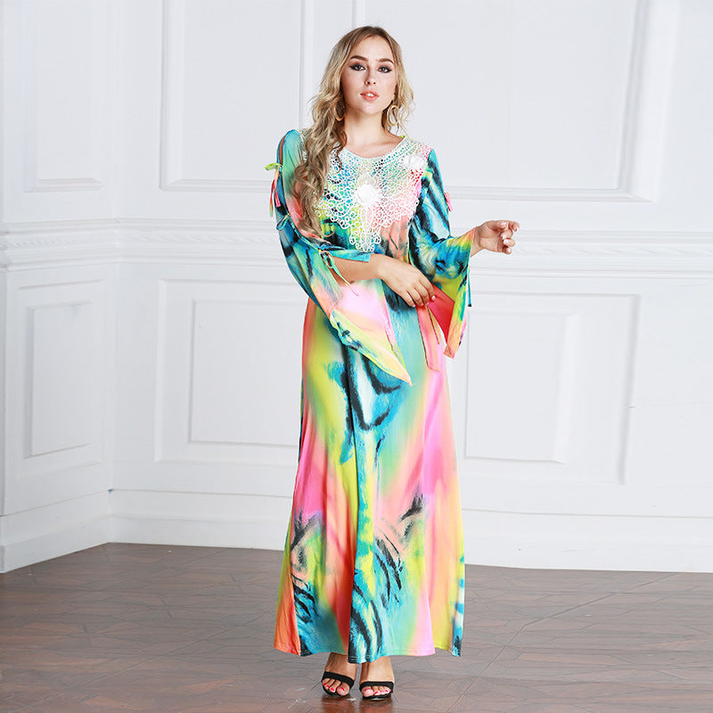 Muslim Women Stylish Kashibo Abaya Muslim Ladies Long Gown Islamic Clothing Jilbab Jalabiya Fashion Plus Size Dress