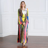 Muslim Women Stylish Kashibo Abaya Muslim Ladies Long Gown Islamic Clothing Jilbab Jalabiya Fashion Color Print Maxi Dress