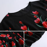 Muslim Women Stylish Kashibo Abaya Muslim Ladies Long Gown Islamic Clothing Jilbab Jalabiya Fashion Rose Print Robe Dress