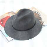 Fedora Golf Hats Fall/Winter Wool Top Hat Retro Wide