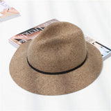 Fedora Golf Hats Fall/Winter Wool Top Hat Retro Wide