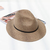 Fedora Golf Hats Fall/Winter Wool Top Hat Retro Wide