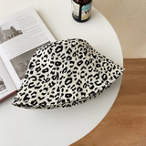 Leopard Fur Hat Summer Retro Double-Sided Sun Protection Hat