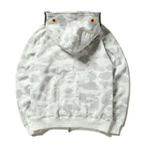 Shark Print Hoodie Black And White Luminous Shark Coat Looped Fabric Hooded Shark Sweater Shark Embroidered Hoodie