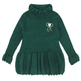 Girl Dress Knitted Sweater Dress Middle Collar Brooch Pin Tops