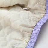 Baggy Jacket Color Matching Embroidered Neckline Cotton-Padded Coat for Women