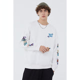 Preppy Aesthetic Sweatshirt Cartoon Vintage Print Men's Coat Autumn