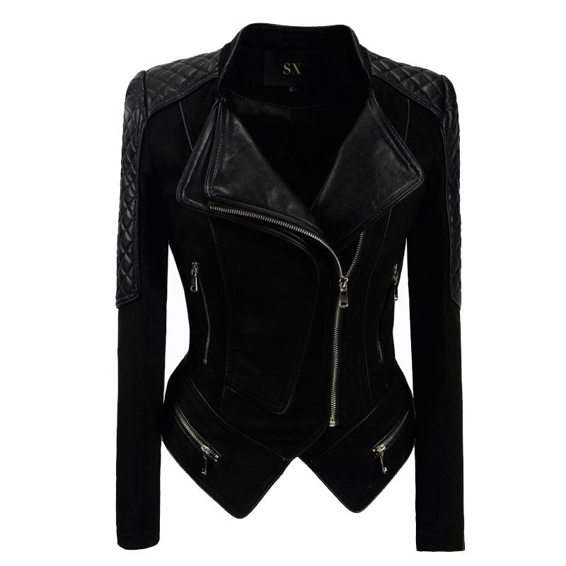 Leather Biker Coat Gothic Leather Jacket Women Pu Jackets Slim Fit Short Leather Jacket Motorcycle Clothing