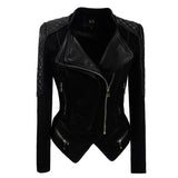 Leather Biker Coat Gothic Leather Jacket Women Pu Jackets Slim Fit Short Leather Jacket Motorcycle Clothing