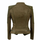 Leather Biker Coat Golden Leather Jacket Women Pu Jackets Leather Slim Short Motorcycle Jacket