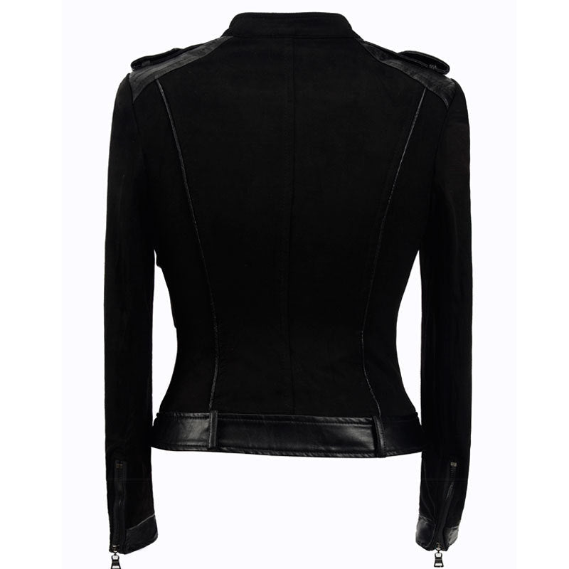 Leather Biker Coat God Leather Jacket Women Pu Jackets Slim Fit Short Coat Fashion