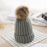 Toboggan Hat Hat Female Autumn Winter Fur Ball Woolen Cap Warm Pullover Cap