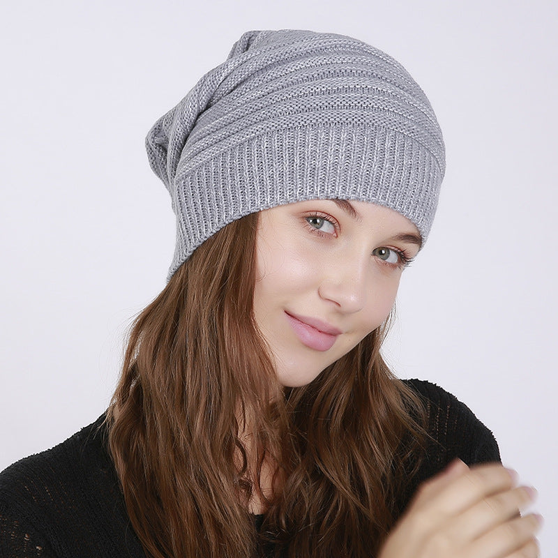 Women Winter Hats Autumn and Winter Sleeve Cap Men's and Women's Knitted Wool