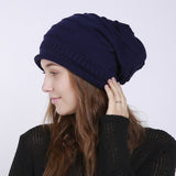 Women Winter Hats Knitted Wool Hat Solid Color Hat Autumn and Winter