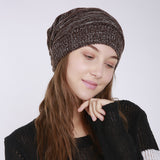 Women Winter Hats Autumn and Winter Sleeve Cap Men's and Women's Knitted Wool
