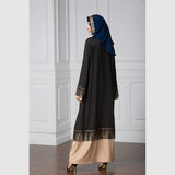 Muslim Women Stylish Kashibo Abaya Muslim Ladies Long Gown Islamic Clothing Jilbab Jalabiya Tassel Lace Stitching Fashion Long Skirt Zipper Cardigan