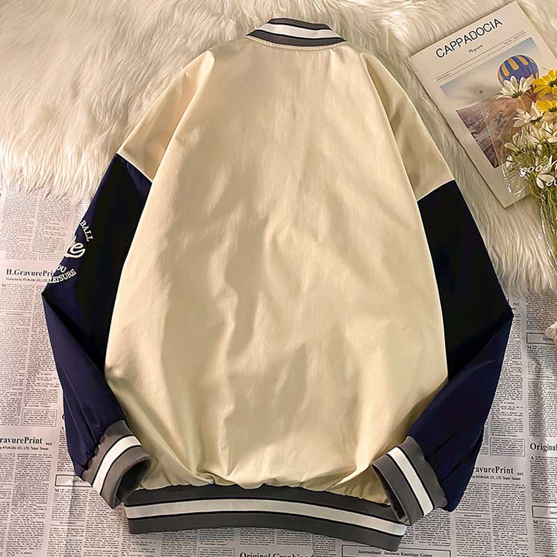 Brown Varsity Jacket Fall Jacket Men's Fashionable All-Match Baseball Uniform Autumn Jacket