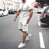 Fear of God Fog T Shirt Essentials Double Line Casual Sports Short Sleeve Shorts Suit