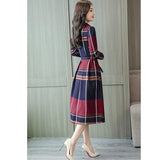 Long Sleeve Plaid Shirt Dress