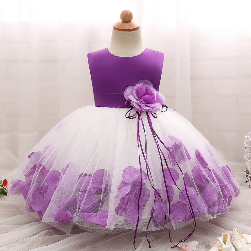 Toddler Girls Sequin Gown Dress Girls' Petal Dress Baby Toddler Princess Gown Dress