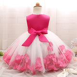 Toddler Girls Sequin Gown Dress Baby Toddler Princess Gown Dress Petals Full Moon Puffy Children Shirt