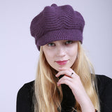 Women Winter Hats Autumn and Winter Solid Color Wool Hat