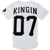 Baggy Baseball Jersey Striped Hip Hop Baseball Shirt Short Sleeve