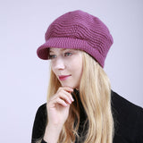 Women Winter Hats Autumn and Winter Solid Color Wool Hat