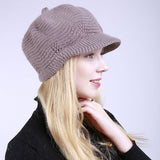 Women Winter Hats Autumn and Winter Solid Color Wool Hat