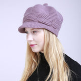 Women Winter Hats Autumn and Winter Solid Color Wool Hat