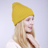 Women Winter Hats Autumn and Winter Solid Color Warm Women's Knitted Wool Hat