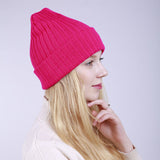 Women Winter Hats Autumn and Winter Solid Color Warm Women's Knitted Wool Hat