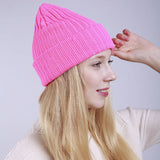 Women Winter Hats Autumn and Winter Solid Color Warm Women's Knitted Wool Hat