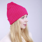 Women Winter Hats Autumn and Winter Solid Color Warm Women's Knitted Wool Hat