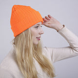 Women Winter Hats Autumn and Winter Solid Color Warm Women's Knitted Wool Hat