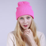 Women Winter Hats Autumn and Winter Solid Color Warm Women's Knitted Wool Hat