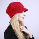 Women Winter Hats Autumn and Winter Solid Color Wool Hat