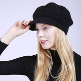 Women Winter Hats Autumn and Winter Solid Color Wool Hat